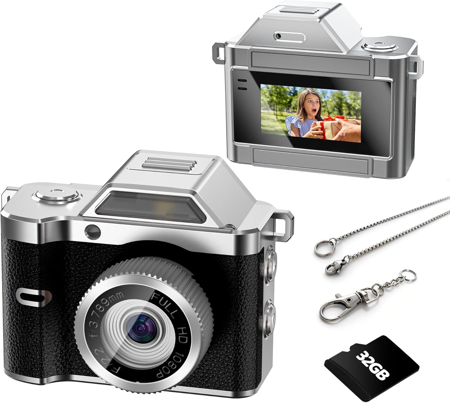H79 Hot-selling Travel and Study Recording Mini Camera 1080P HD Video Recorder Keychain Retro Camera Birthday Camera Video Recorder
