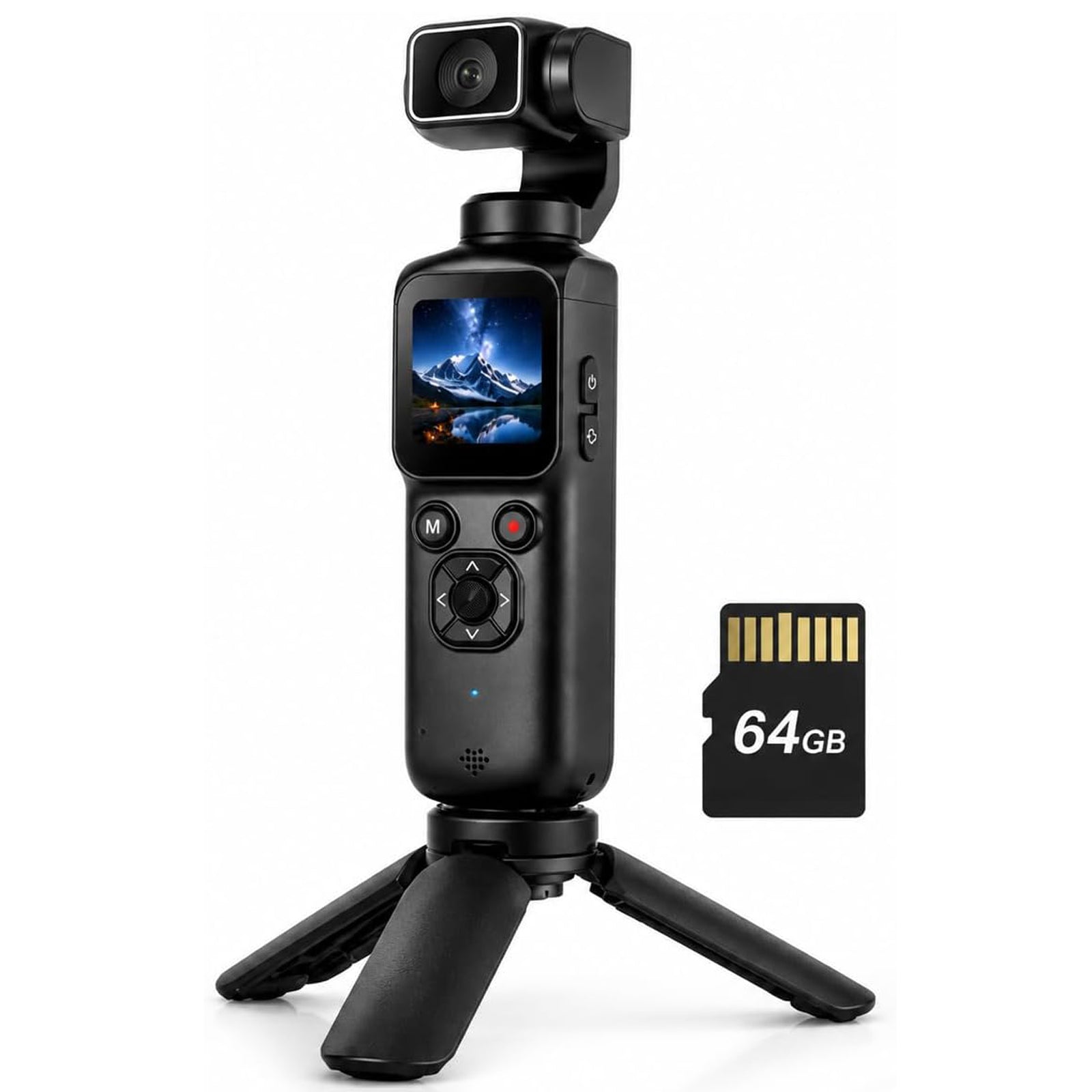 4K Pocket Vlogging Camera , 75MP Digital Camera with single-axis Horizontal 330°, 1.72" Touch Screen, Fast Auto Focusing, Face Auto-Detect, 4X Zoom for Daily Recording, Youtube Titktok INS Content