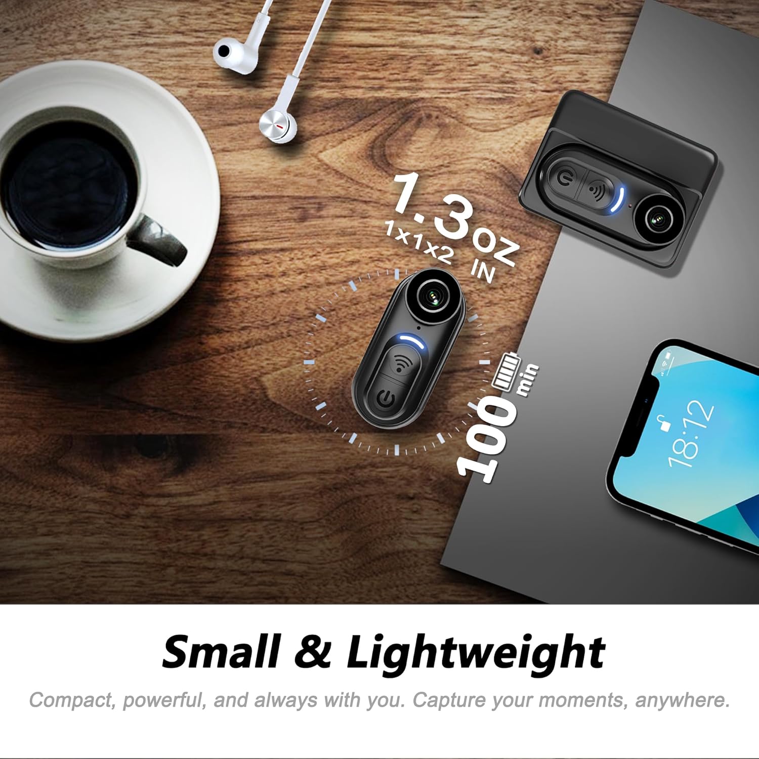 Multi packing 4K Mini Body Camera with 6-Axis Stabilization, 128GB Wearable Camera with Audio, Waterproof Thumb Action Camera, Hands-Free Body Cam for Cycling Travel Outdoor Adventures