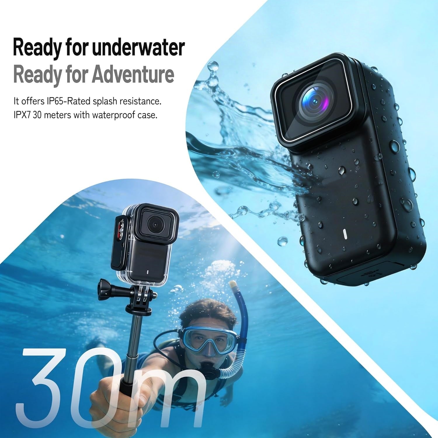 M21 4K POV Camera  WiFi Thumb Action Cam, Body Cameras with Audio and Video Recording, Splashproof Waterproof Magnetic Wearable Portable Hands-Free Bodycam, Mount Anywhere, Black