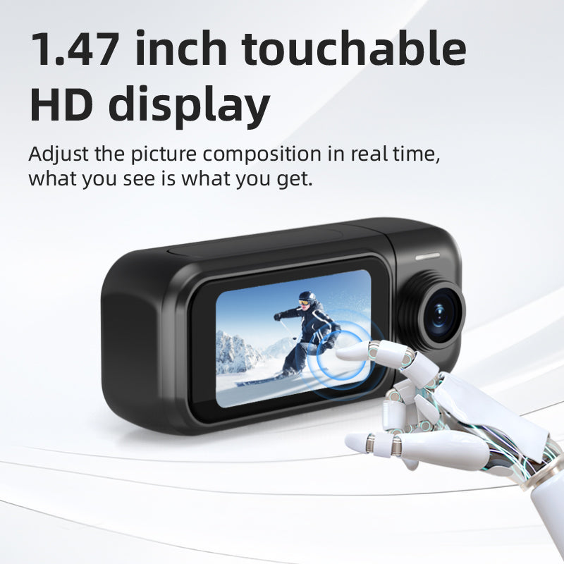 H91 Handheld High-Res 1080P Waterproof Action Camera Wide Angle Magnetic Touch Screen Wearable Features Featuring CMOS Imaging