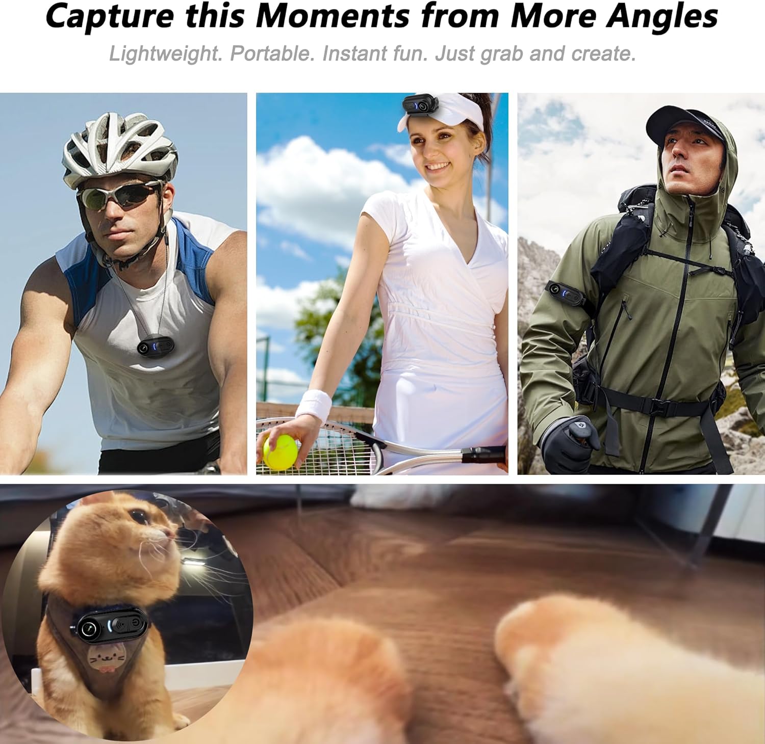 Multi packing 4K Mini Body Camera with 6-Axis Stabilization, 128GB Wearable Camera with Audio, Waterproof Thumb Action Camera, Hands-Free Body Cam for Cycling Travel Outdoor Adventures