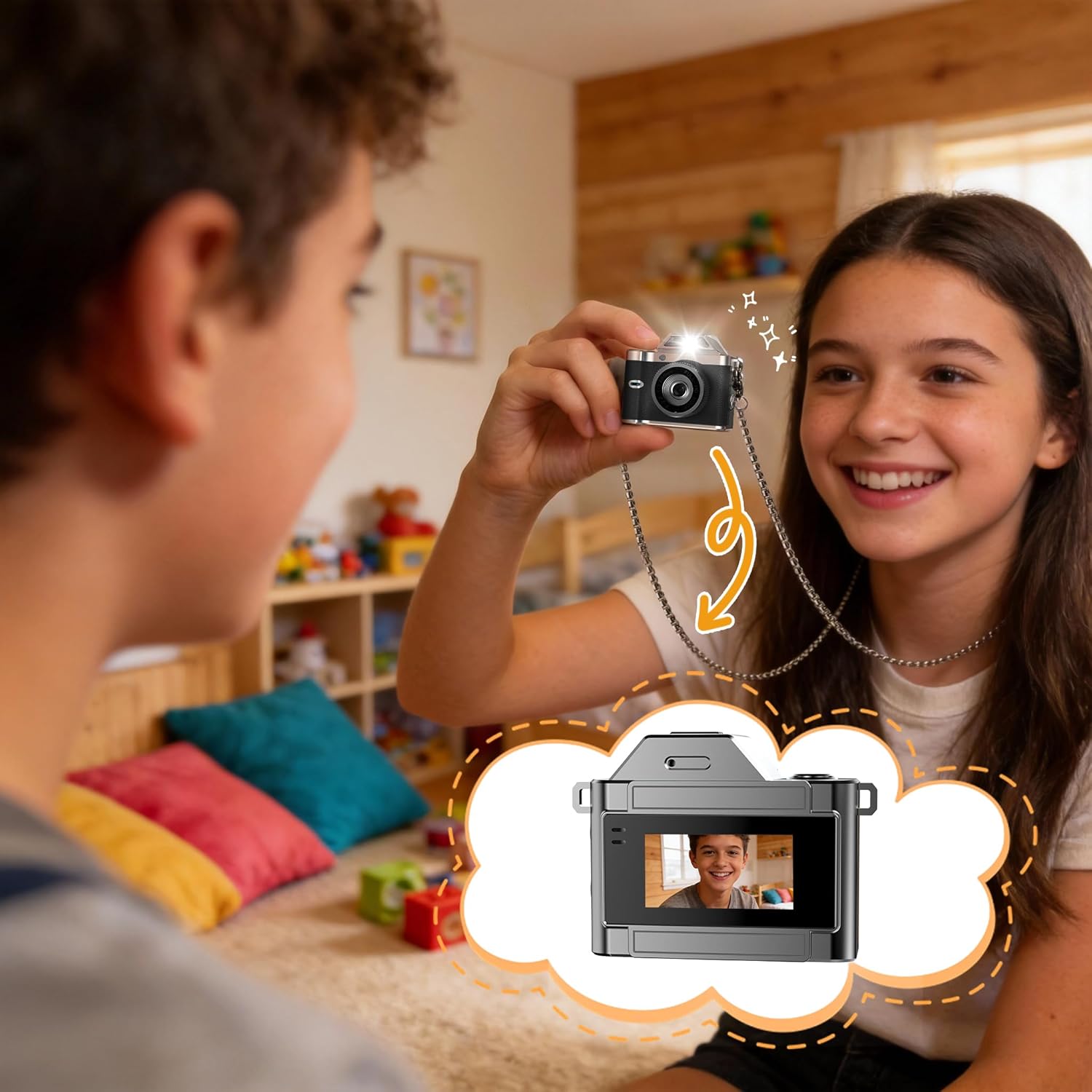 H79 Hot-selling Travel and Study Recording Mini Camera 1080P HD Video Recorder Keychain Retro Camera Birthday Camera Video Recorder