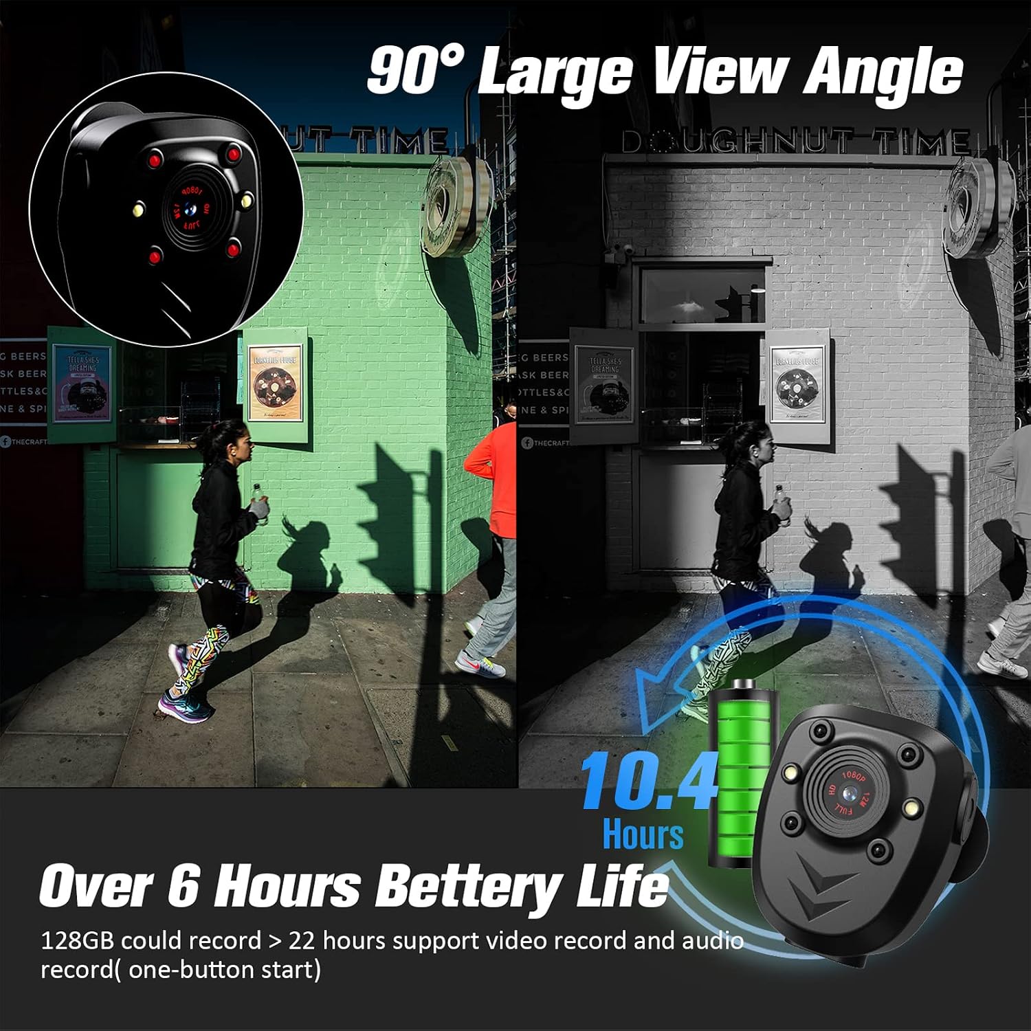 850A Mini Body Camera Video Recorder Magnetic with Night Vision IR & Loop Record HD 1080P, 4-6 HR Battery Life Wearable Police Cam for Home, Outdoor, Law Enforcement, Security Guard