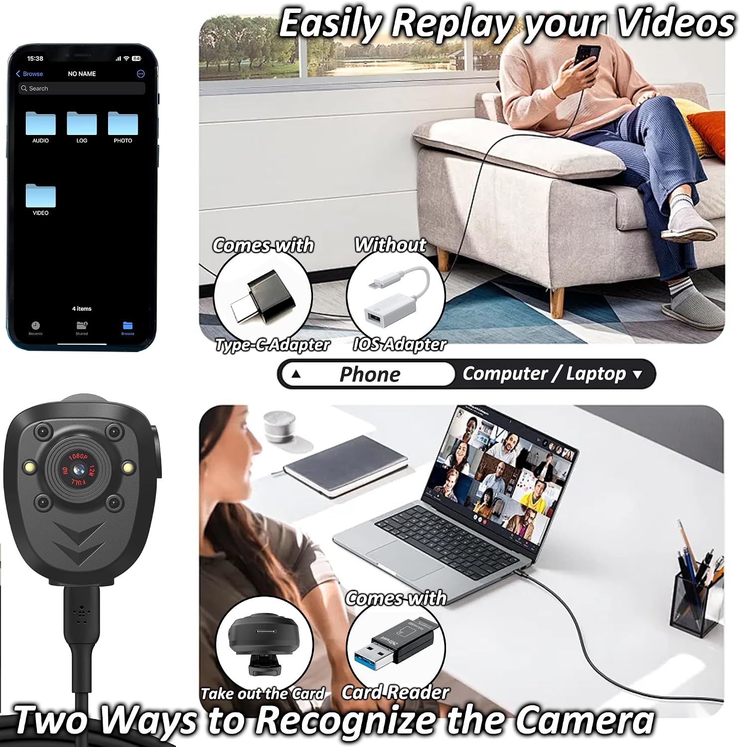 850A Mini Body Camera Video Recorder Magnetic with Night Vision IR & Loop Record HD 1080P, 4-6 HR Battery Life Wearable Police Cam for Home, Outdoor, Law Enforcement, Security Guard