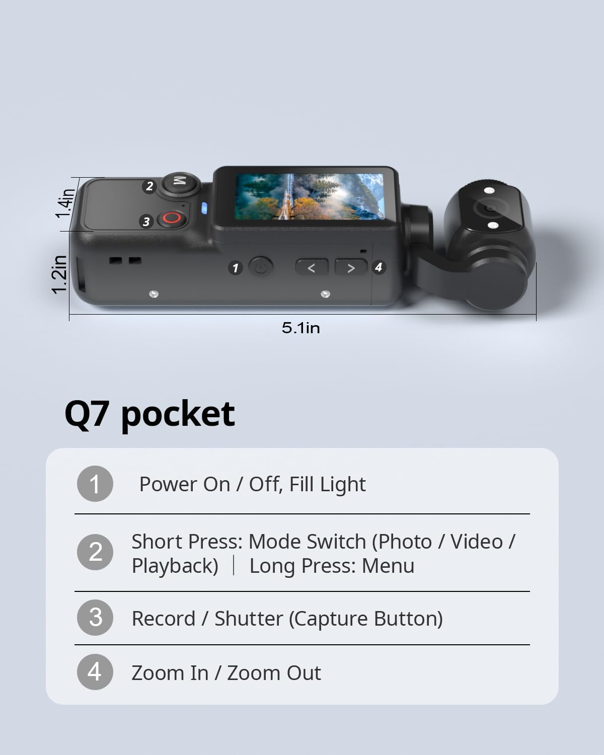 Vlogging Camera with 180° Rotating Lens, Pocket Body Camera with Audio & Video Recording,7-Hour Battery, Handheld POV Cameras with 32GB Card, Easy One-Button Recording for Travel,Daily Life