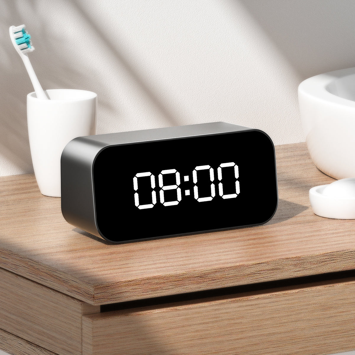 1080P Desktop Clock Camera for Home, Smart Digital Clock with Night Vision and Motion Detection, Compact Indoor Security Camera for Bedroom, Office, Living Room and Home Monitoring