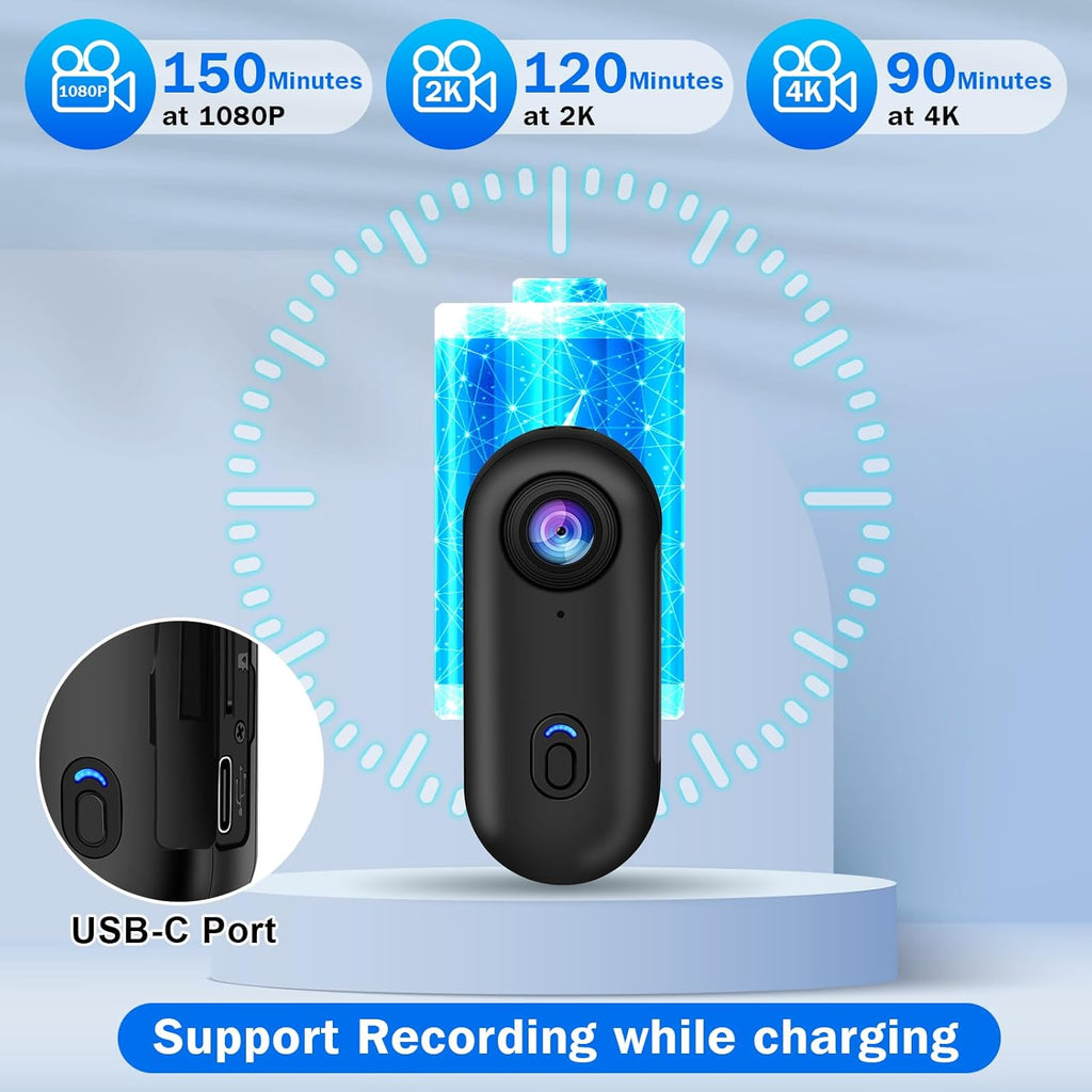 4k POV Camera Mini Magnetic Body Wearable Cam Smart Phone Wifi Camera Thumb Video Recorder
