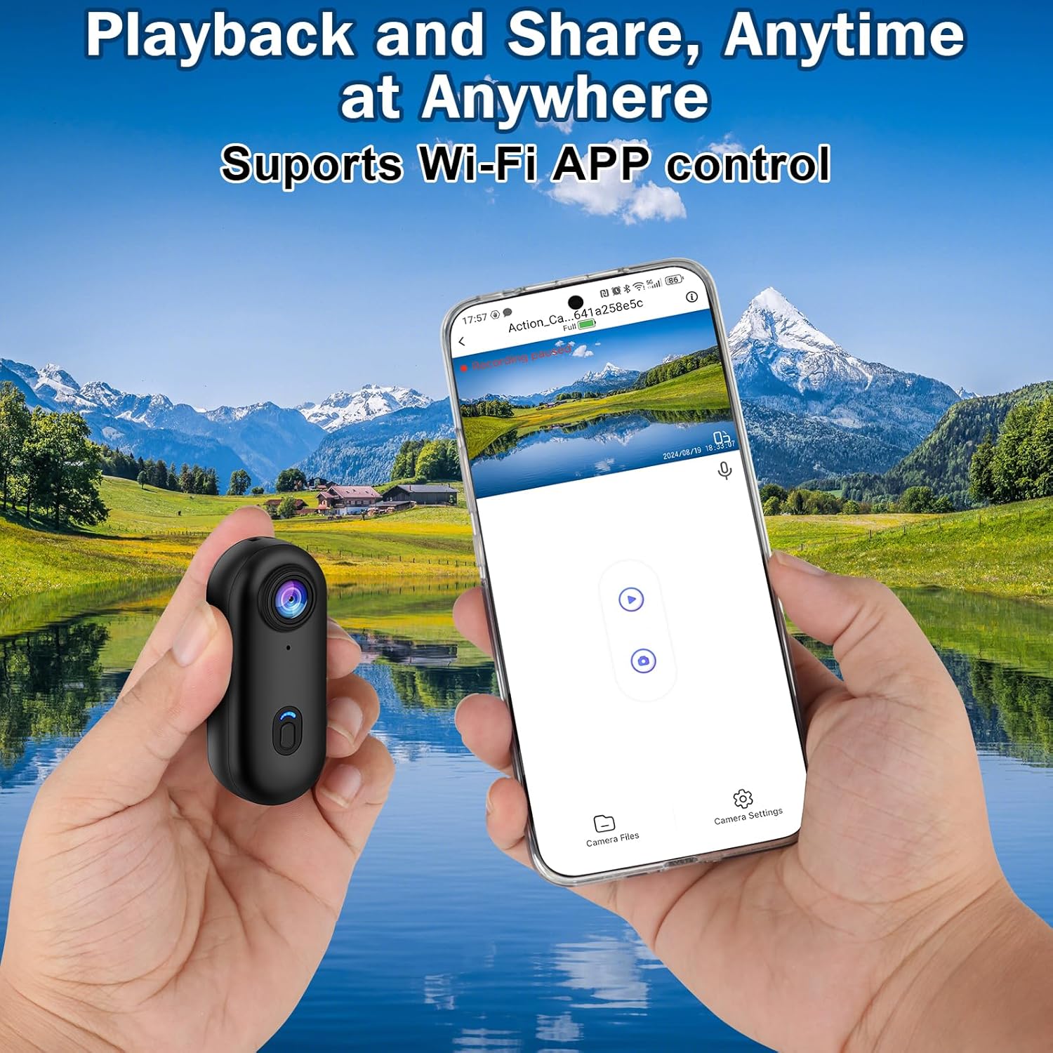 4k POV Camera Mini Magnetic Body Wearable Cam Smart Phone Wifi Camera Thumb Video Recorder