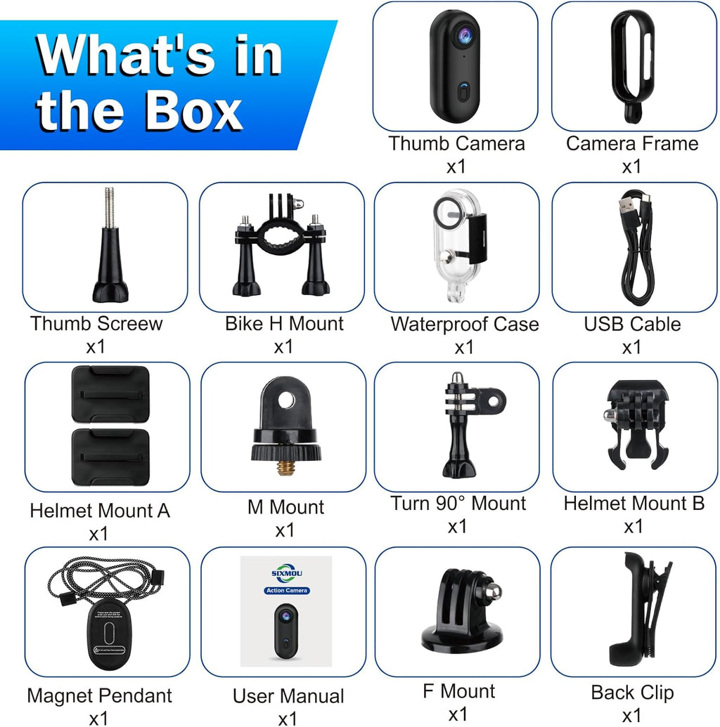 4k POV Camera Mini Magnetic Body Wearable Cam Smart Phone Wifi Camera Thumb Video Recorder